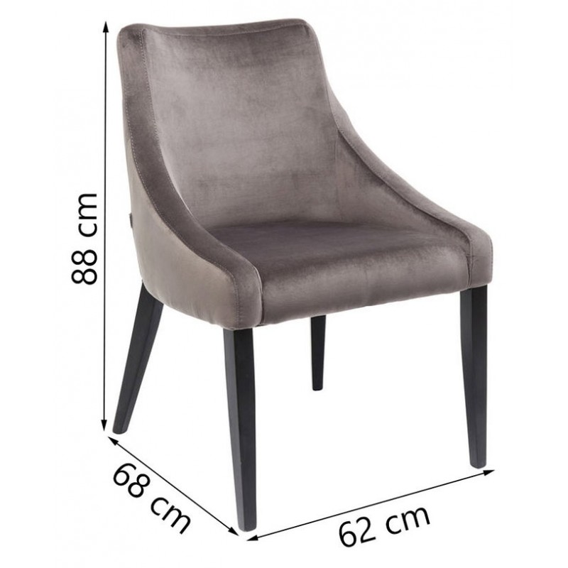 Chair Black Mode Velvet Grey